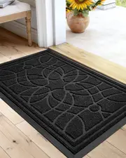 Heavy Duty Low Profile Front Door Mat - 17x29 Black