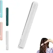Dualglam Mini Dual-Purpose Curling Iron, 2025 Upgraded Cozy Home Curling Iron, 2-in-1 Mini Curling Wand Flat Iron Hair Straightener, for All Hair Types (White)