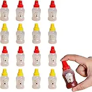 Wzttdm 12PCS Mini Ketchup Bottles,25ml Container Ketchup Squeeze Bottles, Mini Condiment Squeeze Bottles for Honey Sauce Salad Dressing Kids Office Bento Box Squeeze Containers