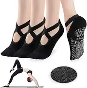 [RuikeFeiyang] Yoga Socks for Women Non-Slip Grips & Straps, Ideal for Pilates, Pure Barre, Ballet, Dance, Barefoot Workout