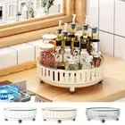 Large Capacity Vanity Turntable Storage Rack Rotating Spice Shelf Kitchen