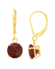 MaxColor 10K 2.10 ct. tw. Garnet Dangle Earrings