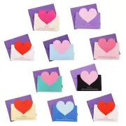 10pcs/bag Mixed Color LOVE Heart Shape Greeting Card Valentines Day Card We