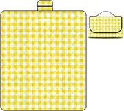XAUCY Picnic Blanket Outdoor Camping Floor Mat Picnic Mat Thickened Waterproof Beach Blanket Mat Waterproof ﻿(Yellow,200cm*200cm)