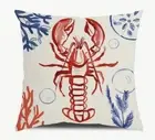 Lobster Sea Beach Nautical Coastal Spring Summer Throw Pillow Cover Home Decor