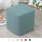 Stretch Ottoman Slipcover Polyester Stool Soft Covers Machine Washable
