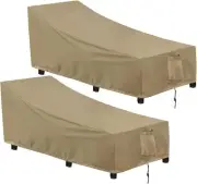 OutdoorLines Outdoor Waterproof Patio Chaise 2 Pack-78Wx35.5Dx33H in, Camel