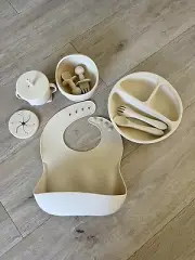 Baby feeding silicone set - natural