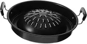 Ciieeo Korean BBQ Grill Pan Non-Stick Barbecue Pan Portable Thai Grilling Pan 30cm Stovetop Barbecue Tray Round Griddle Pan for Home Camping Picnics Restaurant Grilling