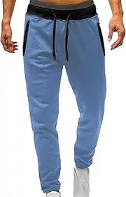 [JEShifangjiusu] Sweatpants Jogging Pants for Men Sweatpants Elasticated Waist Sports Running Pants Slim Fit Lightweight Drawstring, Blue C1, M