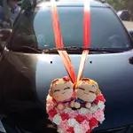 ［租用］幸福小猴結婚禮車車頭彩（附紅彩帶）