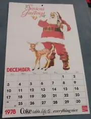 1978 1979 Coca Cola Calendar Coke Santa Outdoors Pictures