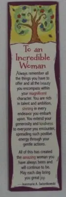 Blue Mountain Arts Bookmark: To An Incredible Woman