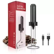 Electric Whisk Drink Mixer Foam Maker USB Rechargeable Wall-Mounted Stand H3C5