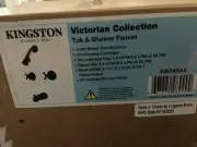 Kingston Brass KB245AX Twin Handle Tub and Shower Faucet with Decor Cross...