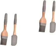 Kisangel 2sets Silicone Oil Brush and Handle Scraper Kitchen Baking Tool for BBQ Grilling Roasting and Cake Decorating Lightweight and Design Comfortable Grip