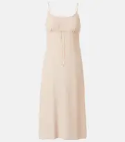 [Simone Rocha] Simone Rocha Bow-detail crêpe de chine slip dress AU 6 beige