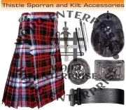 MacDonald Dress Tartan 8 Yard Kilt Scottish Men Custom Size Kilt & Accessories