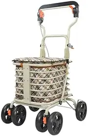 Walker for Seniors Rollator Lightweight Rollator Walker Foldable 4 Wheels Shopping Trolley Carts Storage Bag with Seat Lockable Brakes Foldable Portable Little Surprise