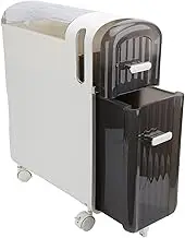 Narrow Storage Cabinet with Drawer Design, 2 Floors, Lean Plastic Floor Cabinet with Several Storage Rooms, for Kitchen, Bathroom (Transparent)
