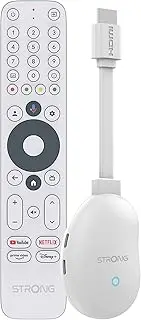 STRONG - 4K UHD Android TV Streaming Box - Leap-Neve - Google TV HDMI Stick - WLAN 6 1200 Mbps - Chromecast Built-in - Compatible with Google Voice Control - Dolby Vision Atmos - White