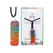 Orgonite 7 Chakras Pendant Necklace EMF Protect Jewelry Healing Crystals