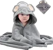 LHLZNB Hooded Baby Towel with Animal Ears | Ultra Soft Bamboo Bath Wrap for Newborns & Toddlers | Cute Design, 80x80cm Hypoallergenic baby towel