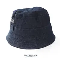 在飛比找Yahoo奇摩購物中心優惠-丹寧原色布料漁夫帽 素面貼標休閒風格 遮陽帽 紳士帽 四季皆