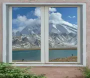 3D Mountain Cloud O57 Window Film Print Sticker Cling Stained Glass UV Block Fa