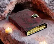 Blank Spell Book of Shadows with Handmade leather journal Tree of Life Journal