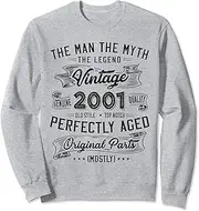 [X.Style] Man Myth Legend 2001 22nd Birthday Tee for 22 Years Old Sweatshirt ds1633 Sweatshirt (S) Heather Grey