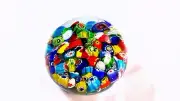 M Design Art Glass Mouth Blown Snow Mix Millefiori Paperweight PW-1132