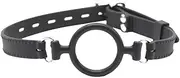 Hellery Black Rubber Open Mouth O Restraints Head Harness Oral Fixation