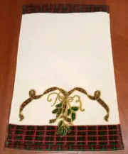 Lenox Holiday Nouveau Fingertip Towel, Christmas Tea Towel, 46x28cm Cotton (New)