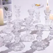 12pcs Taper Candle Holders, Candlestick Holders, Glass Candle Holder - Vintag...