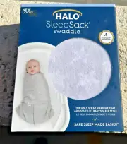 Baby HALO SleepSack Swaddle 100% Cotton Star pattern Grey White 3-6 Months