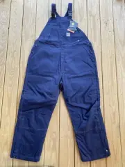 NWT Carhartt FR Flame Resistant Quilted Bib Overalls Men’s Size 44x32 Blue