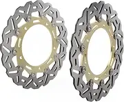 2Pcs Gold Motorcycle Front Brake Discs Rotors Compatible with Kawasaki Z650 Ninja650 ABS Z900 RS 2017 2018 2019 2020 2021 2022