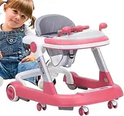 Toddler Walker with Wheels, Activity Toddler Walker, Foldable Push Walker, Feeding Tray Walker, Boys Girls Learning Walker, Kids Activity Walker, Toddler Learning to Walk, for Kids Aged 6-18 Months