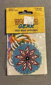 Western Gear Seed Bead Appliqué Medallion Accent Wearable Southwest Decor Native