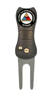 US Army 3rd Armored Division Spearhead Golf Ball Marker + Switchblade Divot