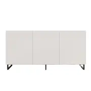 Design Square Otis Buffet Unit Sideboard W/ 3-Doors Storage Cabinet - Oak/White
