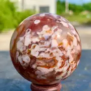 218G Natural Sakura Agate Quartz Sphere healing ball Specimen
