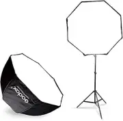 Photo Studio 80Cm 31.5In Portable Octagon Umbrella Softbox,190Cm Light Stand wit