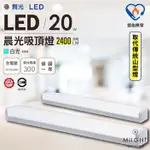 LED 20瓦 吸吊兩用吸頂燈 白光 可申請節能補助 一體式 取代傳統山型燈 通過CNS認證 防眩燈罩 晨光 曼妮照明