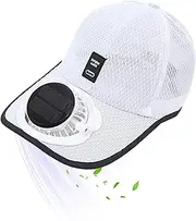 [Generic] Sun Visor Hats with Fan, Solar Powered/USB Charging Sunhat with Built in Fan, Summer UV Protection Solar Fans Sun Hat, Mesh Baseball Caps for Men and Women