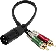 XLR Male to Dual RCA Male 2RCA to XLR double lotus transfer audio cable 0.3m