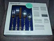 Pfaltzgraff Garland Frost 53 Piece Stainless Steel Flatware Set NRB Serv for 8
