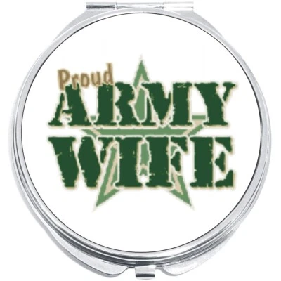 Proud Army Wife Compact with Mirrors - Perfect for your Pocket or Purse
