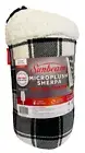 Sunbeam Microplush Sherpa Heated Throw Blk/White BUFFALO PLAID 50" x 60" Softest